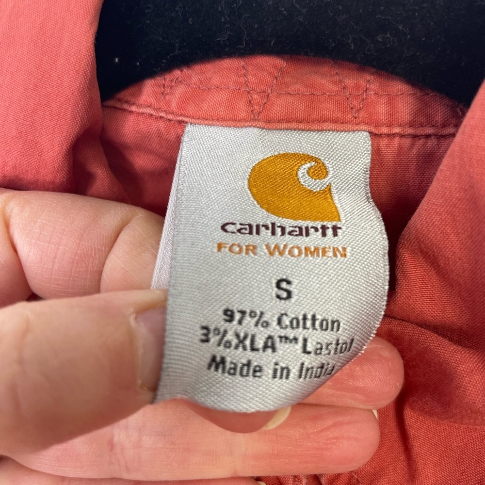 2025 SALE! Carhartt western sleeveless shirt, snap closure, burnt orange. Size S - Picture 2 of 7